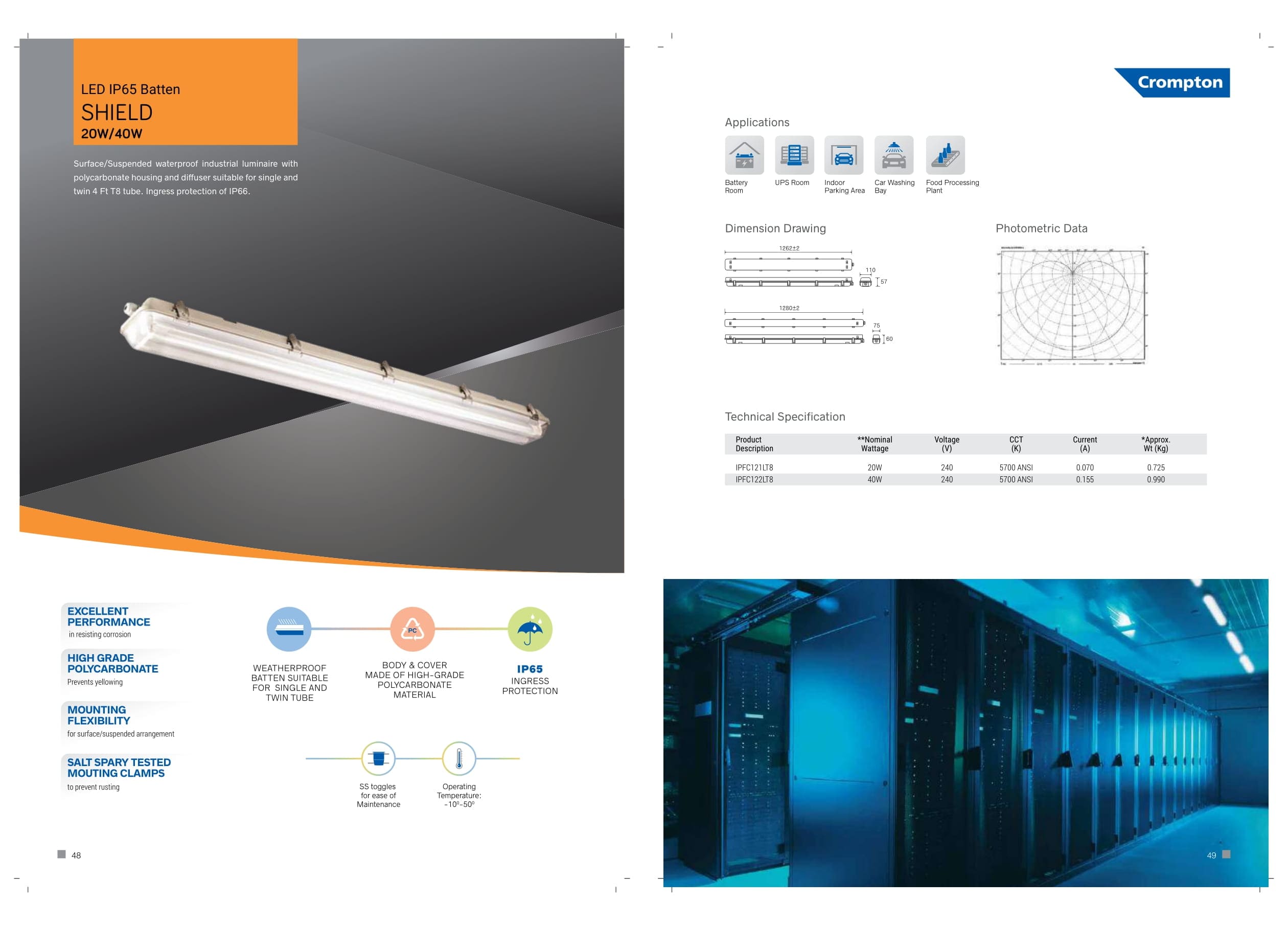 Led IP65 Batten Shield 